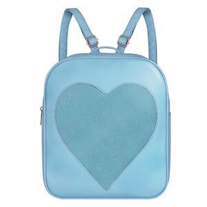 6023 Candy PU Leather Backpack Clear Heart Beach Girls Shoulder Bag Ita Bag